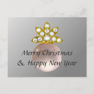 CHRISTMAS PINK PEARL FEIERTAGSPOSTKARTE