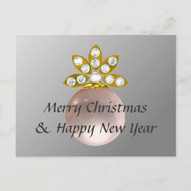 CHRISTMAS PINK PEARL FEIERTAGSPOSTKARTE (Vorderseite)