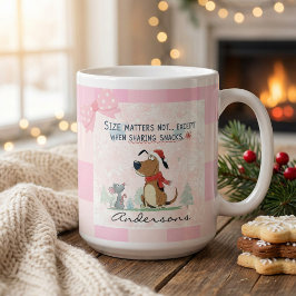 Christmas pink Plaid Cartoon illustration funny Jumbo-Tasse