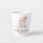 Christmas Pink White Snowman Milchtasse<br><div class="desc">Christmas Pink White Snowman</div>
