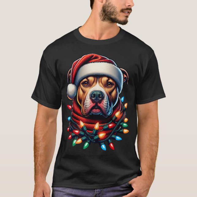 Christmas Pit bull Xmas Pit Bull Mom Dog Lover T-Shirt (Vorderseite)