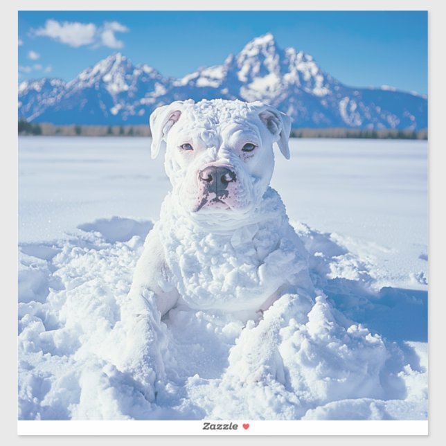 Christmas Pitbull Dog Snowman Aufkleber (Blatt)