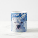 Christmas Pitbull Dog Snowman Kaffeetasse<br><div class="desc">Ein niedlicher,  schneebedeckter Grubenhund sieht aus wie ein Schneemobil. "Schneefreudige Grüße von unserem 'Pitt-Snowbull'! Wir wünschen Ihnen frostige und lustige Weihnachten!"</div>