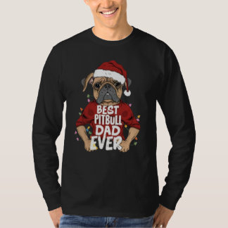 Christmas Pitbull Vater Ever Design T-Shirt