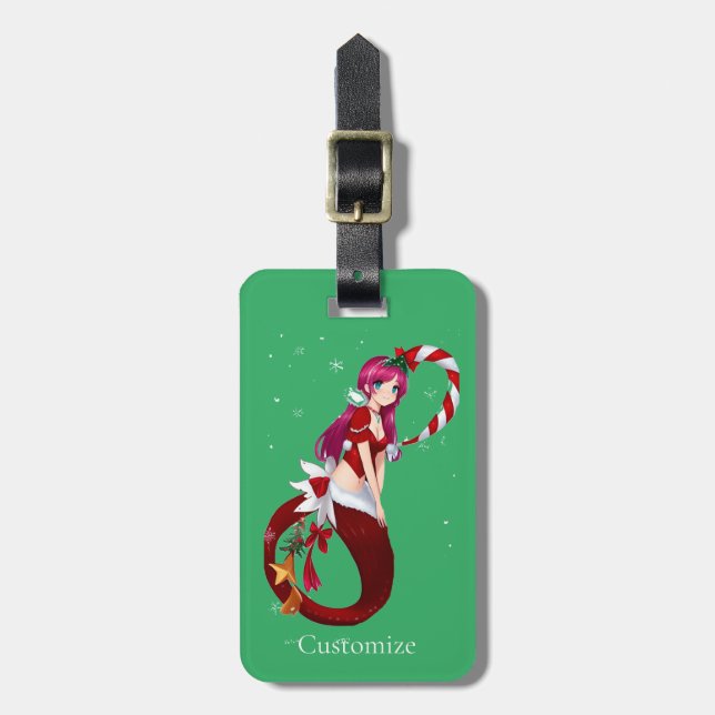 Christmas Pixie Mermaid Thunder_Cove Gepäckanhänger (Vorderseite vertikal)
