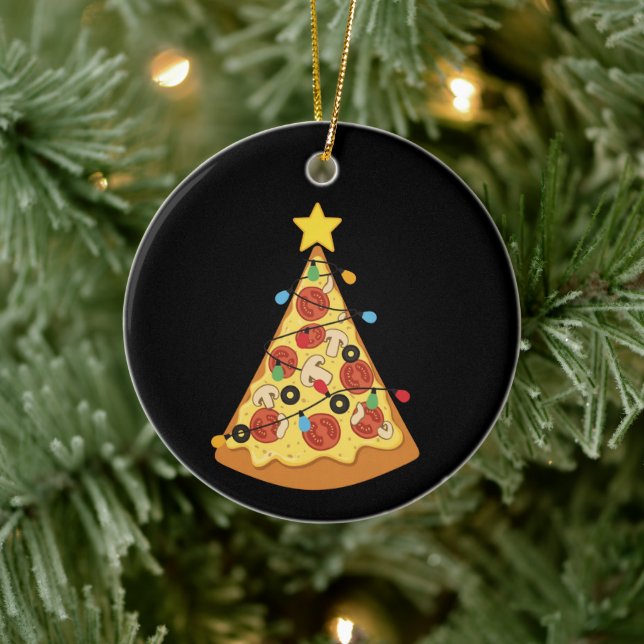 Christmas Pizza Lover Holiday Dinner Xmas Night  Keramik Ornament (Baum)