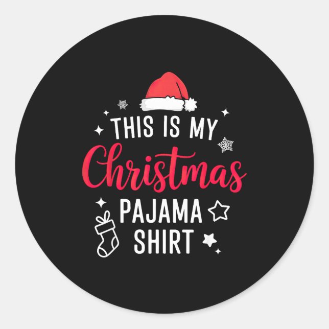 Christmas Pj Pajama Pjs  Runder Aufkleber (Vorderseite)