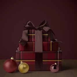 Christmas plaid classic holiday simple geschenkpapier
