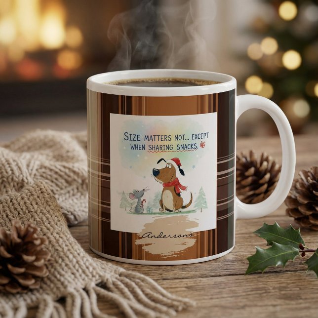 Christmas Plaid Mugs Cartoon illustration funny Jumbo-Tasse (Von Creator hochgeladen)