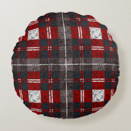 Christmas Plaid Pattern  Rundes Kissen