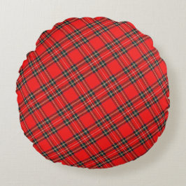 Christmas Plaid Pattern  Rundes Kissen