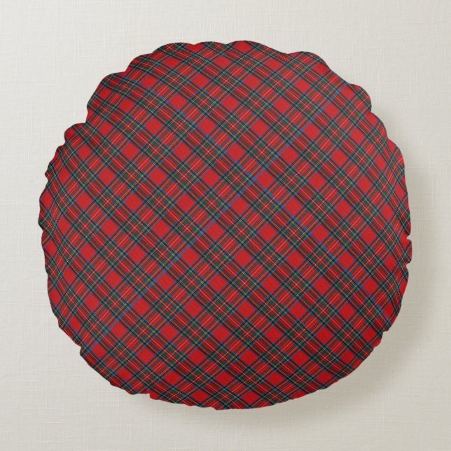Christmas Plaid Pattern  Rundes Kissen (Vorderseite)