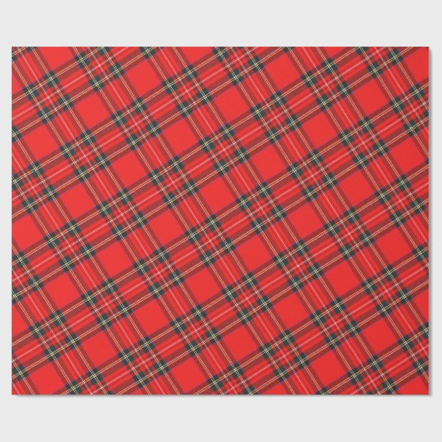 Christmas Plaid Pattern Wrapping Paper Geschenkpapier (Flach)