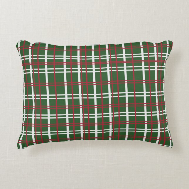 Christmas Plaid Red, Green, White Dekokissen (Vorderseite)