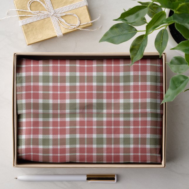 Christmas Plaid Tissue Paper Seidenpapier (Geschenk)