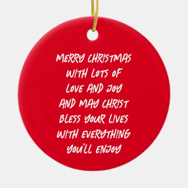 CHRISTMAS POEM KERAMIK ORNAMENT (Vorne)