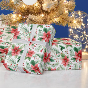 Christmas Poinsettas Geschenkpapier