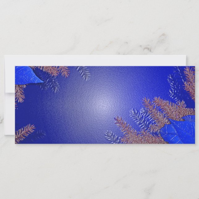 Christmas Poinsettia Blue II Feiertagskarte (Vorderseite)