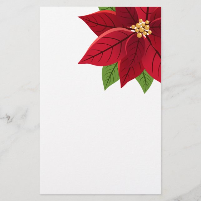 Christmas Poinsettia Briefpapier (Vorderseite)