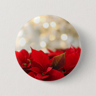 Christmas Poinsettia Button