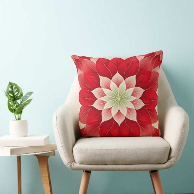  Christmas Poinsettia  Festive  Kissen (Stuhl )