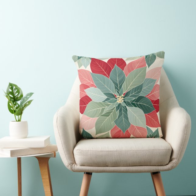  Christmas Poinsettia  Festive  Kissen (Stuhl )