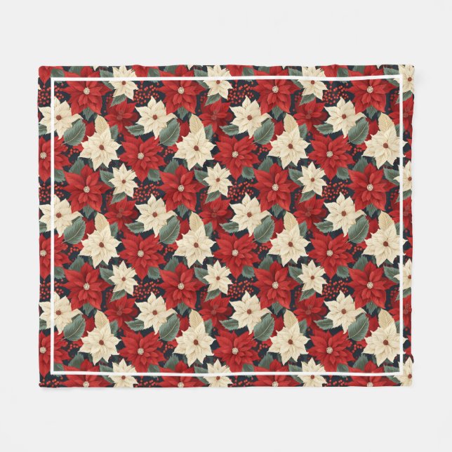 Christmas Poinsettia Fleecedecke (Vorderseite (Horizontal))