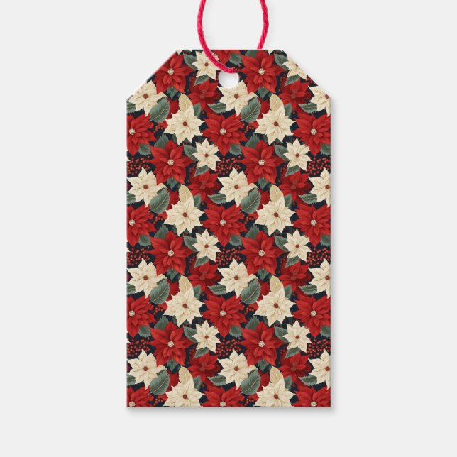 Christmas Poinsettia Geschenkanhänger (Vorderseite)