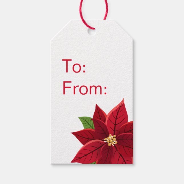 Christmas Poinsettia Geschenktag Geschenkanhänger (Vorderseite)