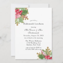 Christmas Poinsettia Gold Bridesmaids Luncheon
