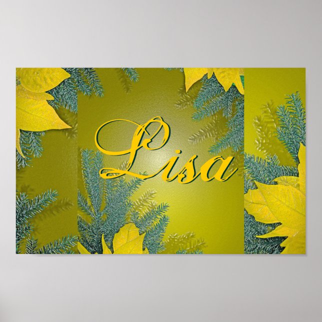 Christmas Poinsettia Gold Lisa II Poster (Vorne)