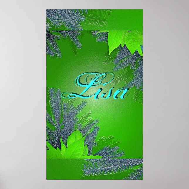 Christmas Poinsettia Green Lisa I Poster (Vorne)