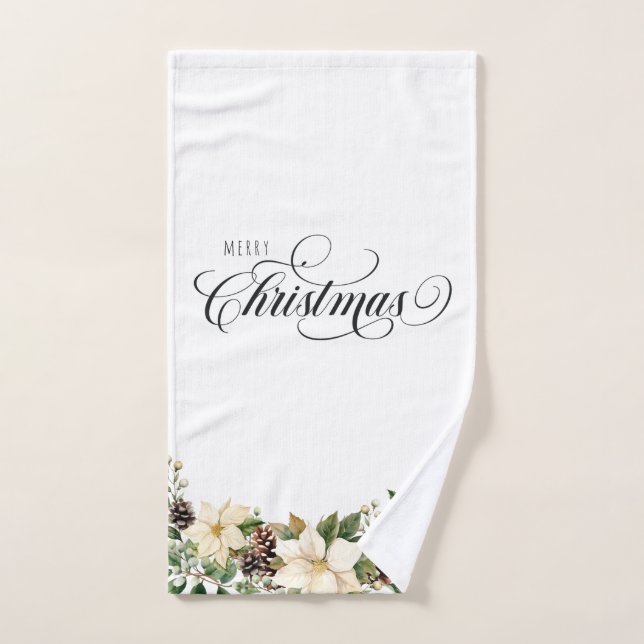 Christmas Poinsettia Handtuch (Handtuch)