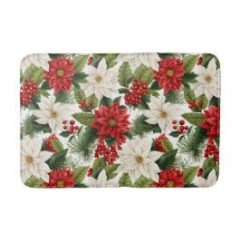 Christmas Poinsettia – Holiday Floral Design Badematte