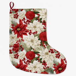 Christmas Poinsettia – Holiday Floral Design Großer Weihnachtsstrumpf