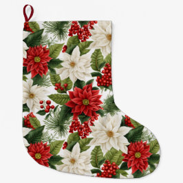 Christmas Poinsettia – Holiday Floral Design Großer Weihnachtsstrumpf