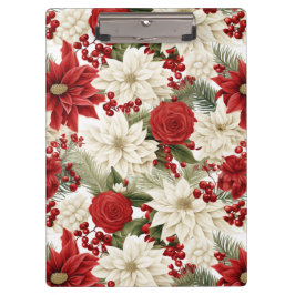 Christmas Poinsettia – Holiday Floral Design Klemmbrett