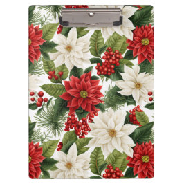 Christmas Poinsettia – Holiday Floral Design Klemmbrett