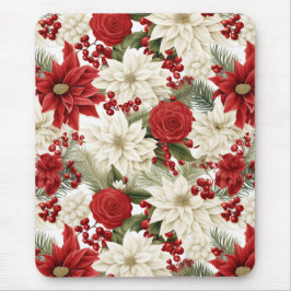 Christmas Poinsettia – Holiday Floral Design Mousepad