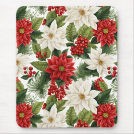 Christmas Poinsettia – Holiday Floral Design Mousepad
