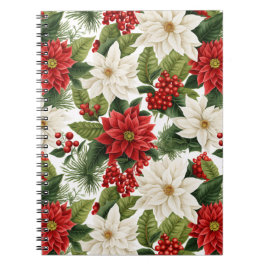Christmas Poinsettia – Holiday Floral Design Notizblock