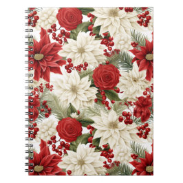 Christmas Poinsettia – Holiday Floral Design Notizblock