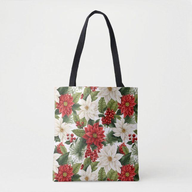 Christmas Poinsettia – Holiday Floral Design Tasche (Vorderseite)