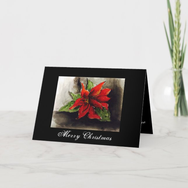 Christmas Poinsettia Karte (Vorderseite)