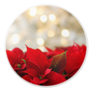 Christmas Poinsettia Keramikknauf
