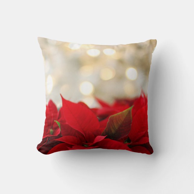 Christmas Poinsettia Kissen (Vorderseite)