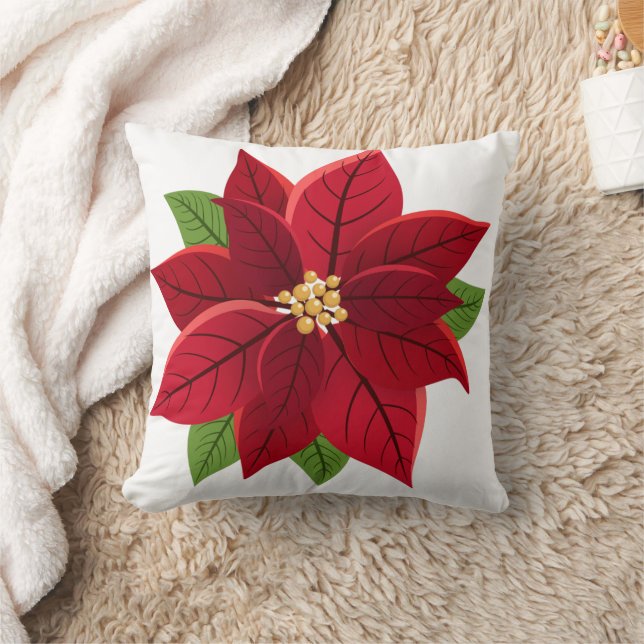Christmas Poinsettia Kissen (Decke)
