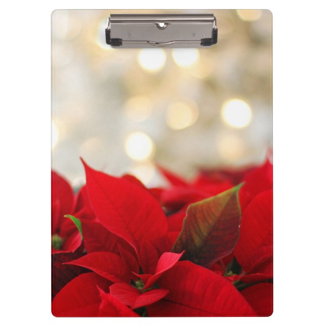Christmas Poinsettia Klemmbrett (Vorderseite)