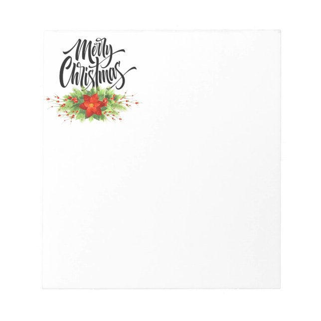 Christmas Poinsettia Notepad Notizblock (Vorderseite)