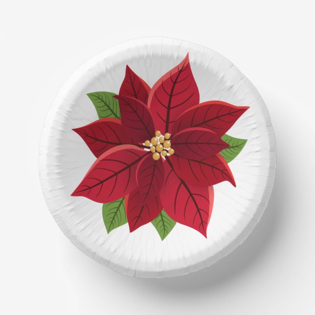 Christmas Poinsettia Pappteller (Vorderseite)